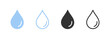 © ArtStock - Simple water drop icon in clean minimalist solid and outline styles, water droplet symbol, vector illustration