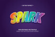 © click4uniq - Colorful gradient 3D text effect editable vector style on dark background