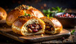 © fedor_13 - Lobiani rustic bean filled bread dark culinary photography