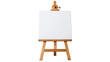 © Cressida - Wooden artist easel with a blank white rectangular canvas for painting