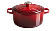 © dominica - Glossy red enameled cast iron dutch oven with matching lid and metal knob