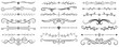 © Aduri - Collection of decorative calligraphic dividers and ornate flourish for page breaks, presented on a white background