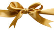 © Lena - Shiny golden satin ribbon tied in a decorative bow with flowing ends
