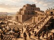 © Capuccino - Workers building the Tower of Babel in ancient Mesopotamia