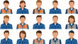 © rezaul4022 - Set of industrial worker avatar icons featuring diverse people in blue uniforms and vests
