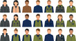 © rezaul4022 - Vector set of flat design people avatars in winter jackets and warm outdoor clothing items