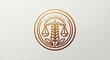© ASHEV - Minimalist linear logo badge scales wheat sun equinox harvest emblem