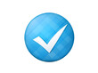© progressman - Glossy blue button with a white checkmark