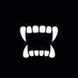 © SOFOL - White silhouette of sharp monster teeth and fangs, open mouth isolated on a solid black background creature