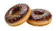 © Luke - Two chocolate frosted donuts with colorful sprinkles, isolated on transparent background