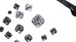 © Ishtiaq - Sparkling loose diamonds in various sizes, brilliant cut clear gemstones for jewelry design, luxury crystal stones and precious jewels isolated PNG with Transparent Background