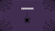 © Creativity - halloween spider on a webHappy Halloween vector background with spiderweb corners, hanging spider, and cobweb typography