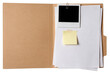© Ahsan - Open Manila File Folder with Blank Documents Photo Frame and Sticky Note