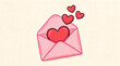 © Musfequr Zone - Pink envelope with red hearts for Valentine day illustration