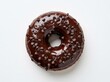 © MS.T - Chocolate glazed donut with mini chips on white background studio lighting