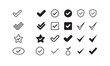 © FarjanaJahan - Variety of check mark and tick graphic design elements with web icons