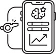 © ELAnani - Smartphone sports training application icon with whistle and performance graphs