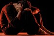 © whitestorm - Depressed man holding head in hands feeling mental pain and despair
