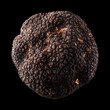 © boule1301 - Black truffle whole isolated on black background with clipping path, presenting concept of luxury gourmet food and fine dining