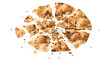 © ABID - Broken flatbread pieces with herbs and spices on a as isolated object