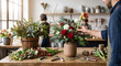 © Nabila - Professional florist arranging colorful flowers in a flower shop