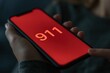 © Generative AI - Person holding smartphone displaying emergency call number 911
