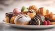© Astuti - A delectable assortment of artisanal pastries presented on a pristine white plate
