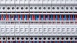 © Generative AI - Close up view of electrical circuit breakers and