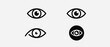 © IKKE - Set of minimalist eye icons, simple line art style on light gray background, vector graphics