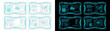 © MuhammadArslan - Futuristic HUD interface set with 8 digital dashboard screens, cyan blue sci-fi UI elements, high-tech data visualization panels for gaming and software design