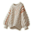 © Tasfia - Cozy Cream Knitted Sweater Sticker with Rust Orange Accents