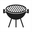 © VectroGraphy - Black barbecue grill icon isolated on white background as simple flat vector graphic design element