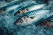 © Xiaoxiao - Fresh fish on ice for sale at market. Seafood, food, and freshness concept.