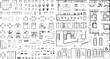 © Sujit - Architectural floor plan symbols and furniture top view vector