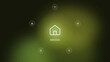 © Ariful - Minimalist mortgage icon infographic concept, modern real estate house outline diagram vector, abstract green financial interface UI background