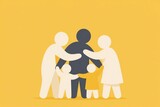 happy family with children in hands