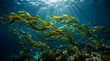 © Ria - Sunlight Filtering Through Vibrant Kelp Forest Ecosystem Underwater