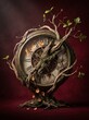 ©  Sanvia - Gnarled Tree Roots Growing Through Antique Clock Face