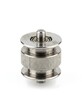 © Banstanks - Industrial metal pulley bearing with knurled texture on white background