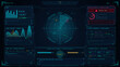 © Антон Сальников - A control system screen shows various data points and signals. The display features graphics and text related to tracking and monitoring. This occurs at night.