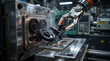 © Rin - Robotic Arm Picking Up Gear from Industrial Mold in Factory