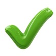 © teguh - icon Glossy Green Brushstroke Check Mark on white background