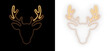 © Jisa - Neon deer head outline sign on black and transparent background