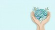 © Debasis - Hands holding a blooming brain illustration for world mental health day awareness and psychological wellness support concept