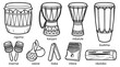 © NAHIDUL Islam - African Drums and Percussion Instruments Outline Icon Set