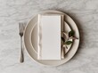 © Generative AI - elegant table setting with blank menu card on