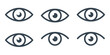 © House of Designs - Charcoal Flat Eye Icon Set Isolated on Transparent Background PNG Vision Sight Vector Symbols