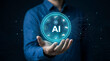 © Nasima88 - Person holding glowing digital AI interface with futuristic tech icons and circuits