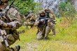 © Hip.hub - Military personnel engage in training exercises in a forested area during the day