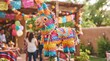 © LASTIAR - A lively Mexican street market filled with colorful decorations and people enjoying a festive cultural environment.